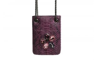 Burgundy Snake Messenger with Multicolored Stones